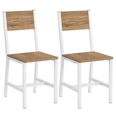VASAGLE Dining Chairs Oak Effect/White 2pcs
