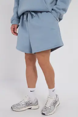 Third Avenue Relaxed-Fit High-Rise Fleece Short, Slate Blue, M Size