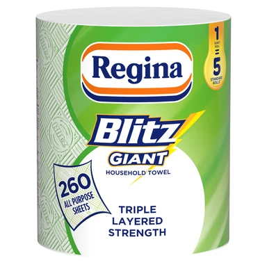 Regina Blitz Giant All Purpose Towel, 3-Ply, 1 Roll