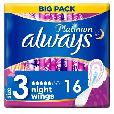 Always Platinum Long Plus (maat 3) Maandverband Met Vleugels 16