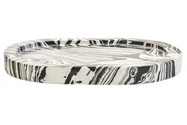 Fifty Five South Decorative Tray Helsa Marble Black/White