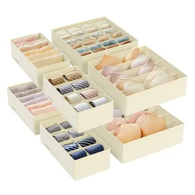 Flatbox, 32x32x10cm/32x16x10cm, Set of 8, Sand Beige