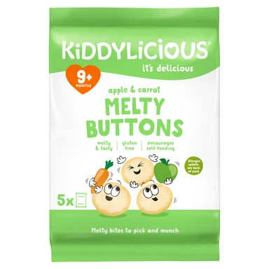 Kiddylicious Apple & Carrot Melty Buttons 9+ Months 30g