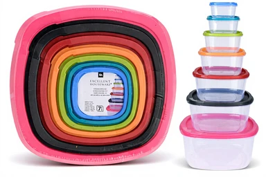 Boîtes de rangement avec couvercles - Lot de 7