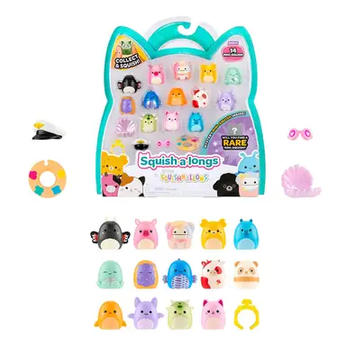 Squish-a-longs Party Pack Playset Original Squishmallows 13 Pezzi Da Viaggio - NUOVO