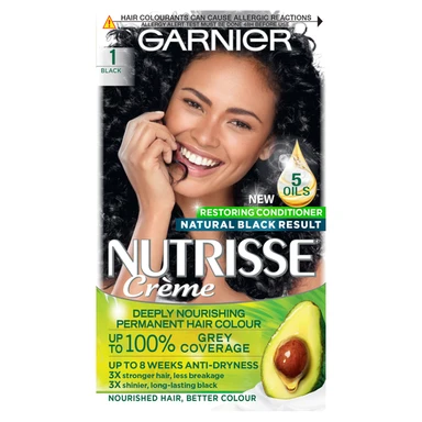 Garnier Nutrisse 1 Black Permanent Hair Dye 1 Pack