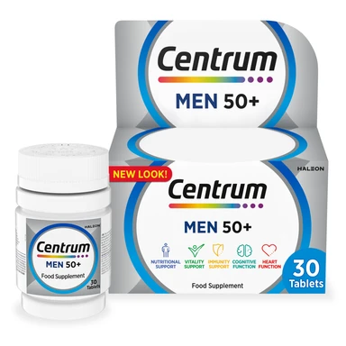 Centrum Men 50 Plus Multivitamin Daily Wellness Support Tablets - 30 Tablets