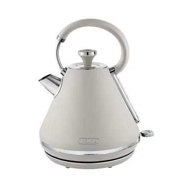 Tower Cavaletto Pyramid Kettle, Retro, Fast Boil, 1.7L, Latte and Chrome, Beige - T10044MSH