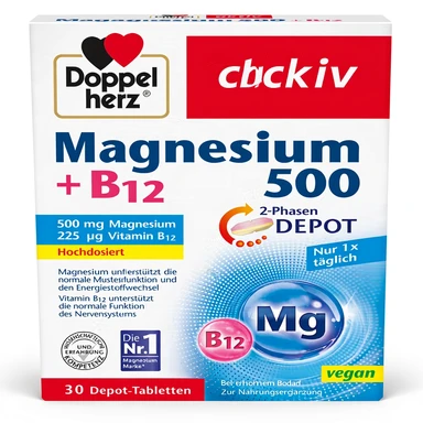 Doppelherz aktiv Magnesium 500 + B12 30 Tabletten