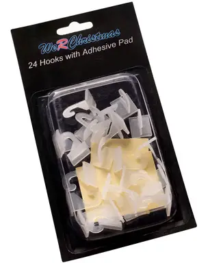 WeRChristmas Hooks With Adhesive Pad, Pack of 24