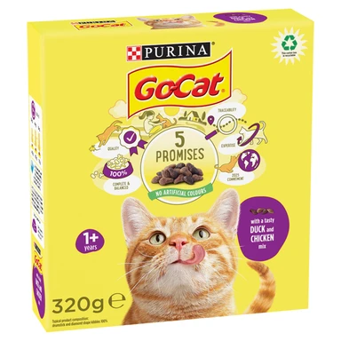 Go-Cat with Duck and Chicken Mix Dry Cat Food 320g