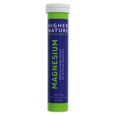 HIGHER NATURE - Magnesium Effervescent - 200mg Per Tablet - 20 TABS