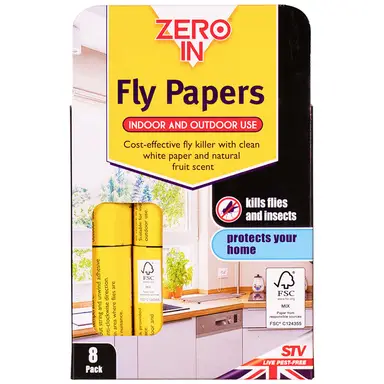 Zero In Fly Papers 8pk