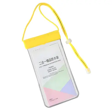White Lable - 2-in-1 Waterproof Phone Pouch - Yellow