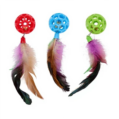 Katzenspielzeug Ball mit Feder TPR