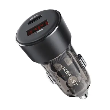 ACEFAST B12 60W Dual Port Car Charger (USB-C/ USB-A) Black