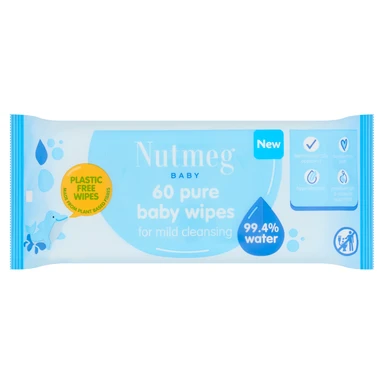 Nutmeg Extra Sensitive Wipes 60 Pack