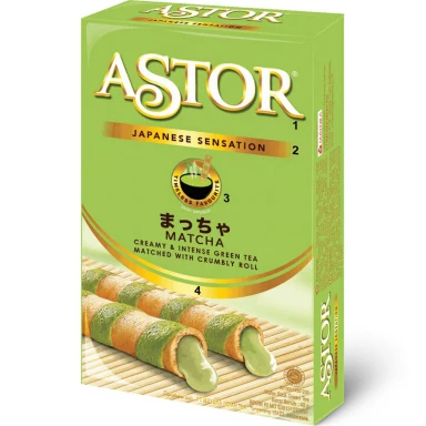 Mayora Astor Wafer Roll Matcha Flavour 40g