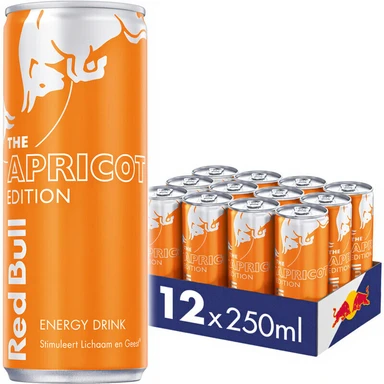 Red Bull energiedrank abrikoos-aardbeismaak The Apricot Edition - 12 x 250 ml