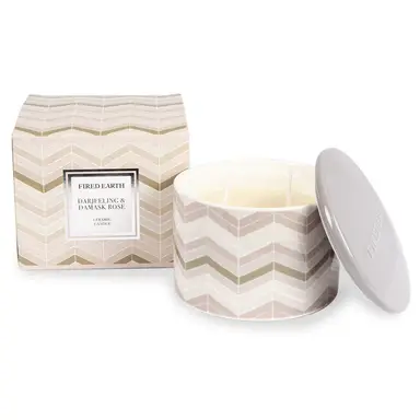 Wax Lyrical Candle Fired Earth Darjeeling & Damask Rose 419g
