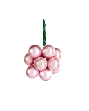WeRChristmas Baby Pink Glass Berry Cluster Baubles, 10 pack