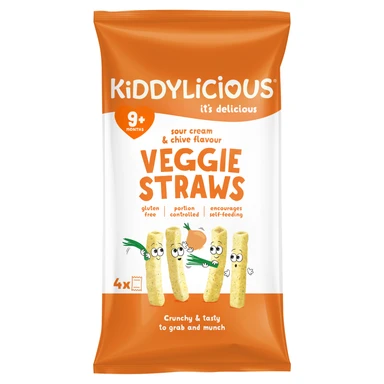 Kiddylicious Sour Cream & Chive Lentil Straws 9+ Months 4 x 12g