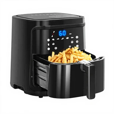 Aigostar Friteuse à air sans huile 1900 W, 7 L, Circulation d'air à 360°, Contrôle tactile LED, 80-200°C, Minuterie 0-60 min