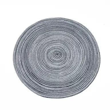 Placemats Woven Cotton Round Blue 4pcs