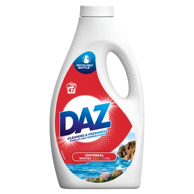 Daz Liquid Detergent, Universal Whites & Colours, 47 Washes, 1.55l