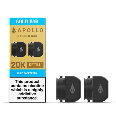 Gold Bar Apollo Prefilled Pod & Refill Blue Raspberry 20K Refill