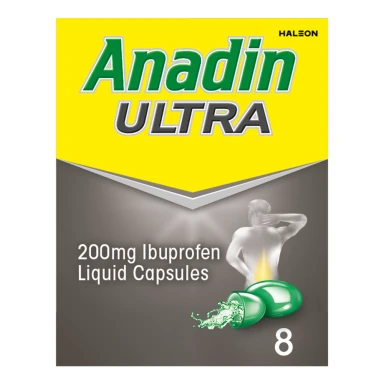 Anadin Ultra Ibuprofen Pain Relief Liquid Capsules 8s