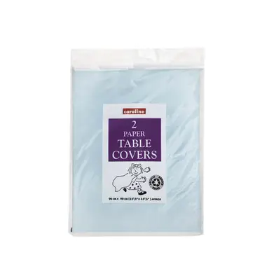 Caroline Tablecloth Paper Disposable Square Light Blue 90x90cm, Pack of 2