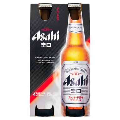 Asahi Super Dry Beer 4x330ml Bottle