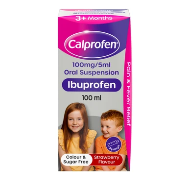 Calprofen Ibuprofen Daily Wellness Support Oral Suspension Strawberry for Babies 3 Months Plus - 100ml