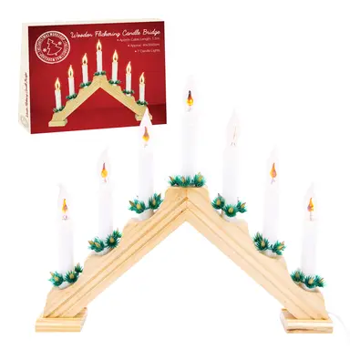 Christmas Workshop Pine Flickering Candle Bridge