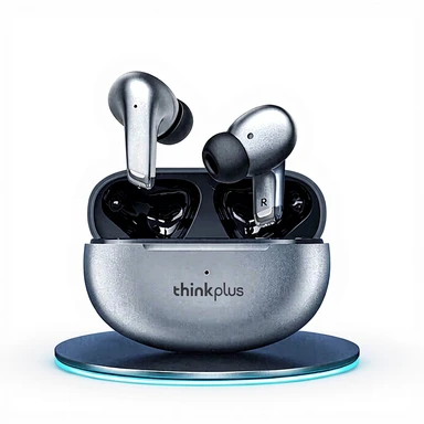 Thinkplus LP5 Bluetooth-Ohrhörer Semi-In-Ear-Design mit verlängerter Akkulaufzeit Silbergrau 