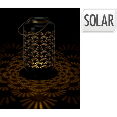 Metalen Solar Lantaarn Ø 13 x H 23 cm