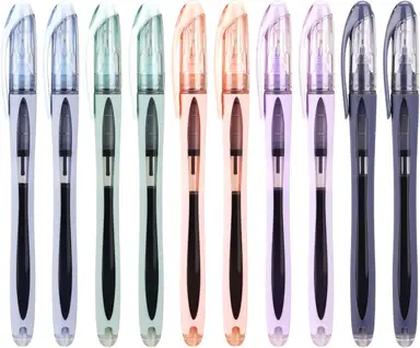 WRITECH Liquid Ink Rollerball Pens: 0.5mm Black Extra Fine Point Needle Tip Journaling Pens,10 Pack