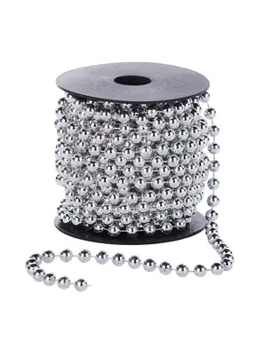 WeRChristmas Beaded Christmas Tree Garland, Silver, 10 m