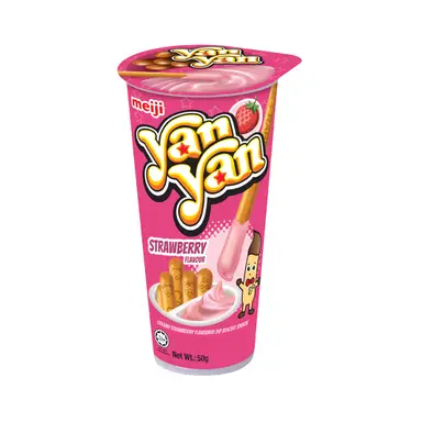 Meiji Yan Yan Biscuit Sticks with Strawberry Flavoured Dip 50g