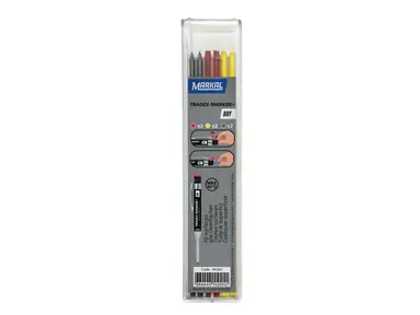 Markal TRADES-MARKER® DRY Refills Assorted 6 Pack (2 x Graphite, 2 x Yellow and 2 x Red)