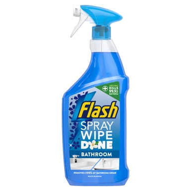 Flash Spray Wipe Done Bathroom Antibac Cleaning Spray, White Blossom, 800ml