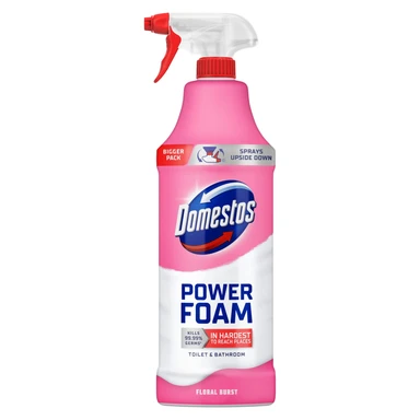 Domestos Toilet & Bathroom Cleaning Spray Foam, Floral Burst, 650ml