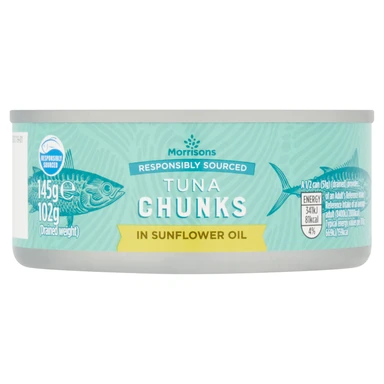 Morrisons Fad Free Tuna Chunks In Sunflower Oil 145g