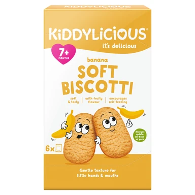 Kiddylicious Banana Soft Biscotti 7+ Months 6 x 20g