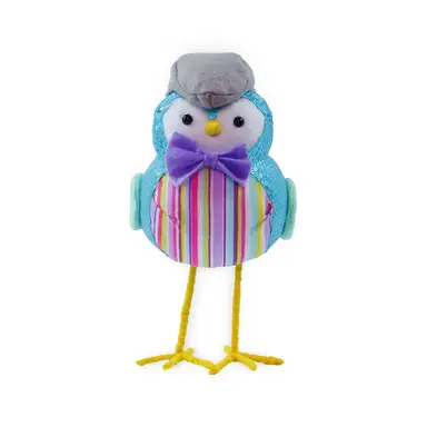 White Label Standing Blue Bird Figurine - Cute Festive Décor