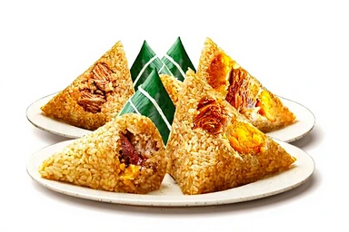 Freshasia Zongzi Fait Main – Riz Gluant Farci aux Châtaignes, Jaune d’Œuf Salé et Viande 170 g