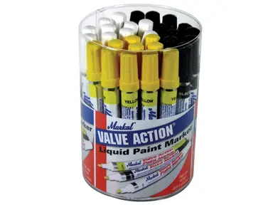 Markal Paint-Riter® Valve Action® Paint Marker 24 Pack (yellow, white and black)