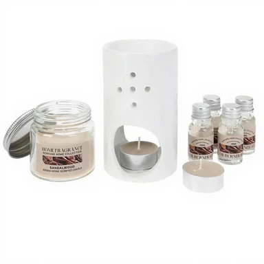 Aroma-Set Keramik-Aroma-Lampenset 25,5x7,5x17,6cm Weiß 1 Stück