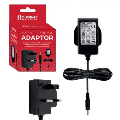 Christmas Workshop BS IP20 DC 5V/1.5W5v, 300ma Adaptor